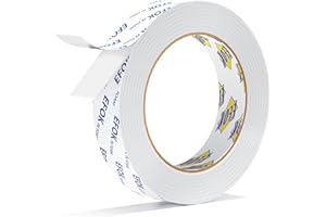 EFOK Double Sided Tape Heavy Duty White PE Foam Tape, 1 in X 16.5 Ft Mounting Tape Removable Strips Strong Weatherproof Adhesive Tape for Hanging Picture Poster, Carpets, Paint Wall No Damage