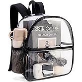 JOWURY Clear Backpack Stadium Approved 12x6x12,Clear Bag for Stadium events Made of Waterproof PVC Plastic and Reinforced Shoulder Straps, it is Suitable for Sporting events, Schools, Concerts
