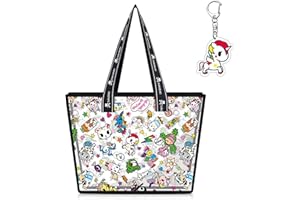 Tokidoki Clear Tote Bag with Unicorno Keychain Waterproof Transparent Beach Bag Purse Small Shoulder Bag Handbag for Women