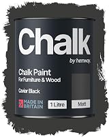 Hemway Caviar Black Chalk Paint 1L Matt Finish Furniture & Walls