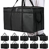 Bodaon 10-Pack Insulated Food Delivery Bag, XXXL Catering/Pizza Cooler Bags, Rideshare Delivery Bag, Thermal Cold/Hot Styrofoam Carrier for Travel/Shopping/Car, Warmer/Frozen