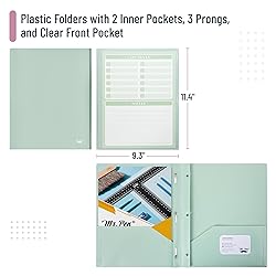 Mr. Pen- Plastic Folders with Pockets and