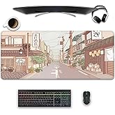 Anime Tokyo Street Japanese Desktop Mouse Pad Large,Cartoon Desk Pad,Cute Mouse Pad for Desk,Desk Mat for Desktop,Keyboard and Mouse Pad,Gaming Mouse Pad Mousepad for Office Home Work(27.5X11.8 in)