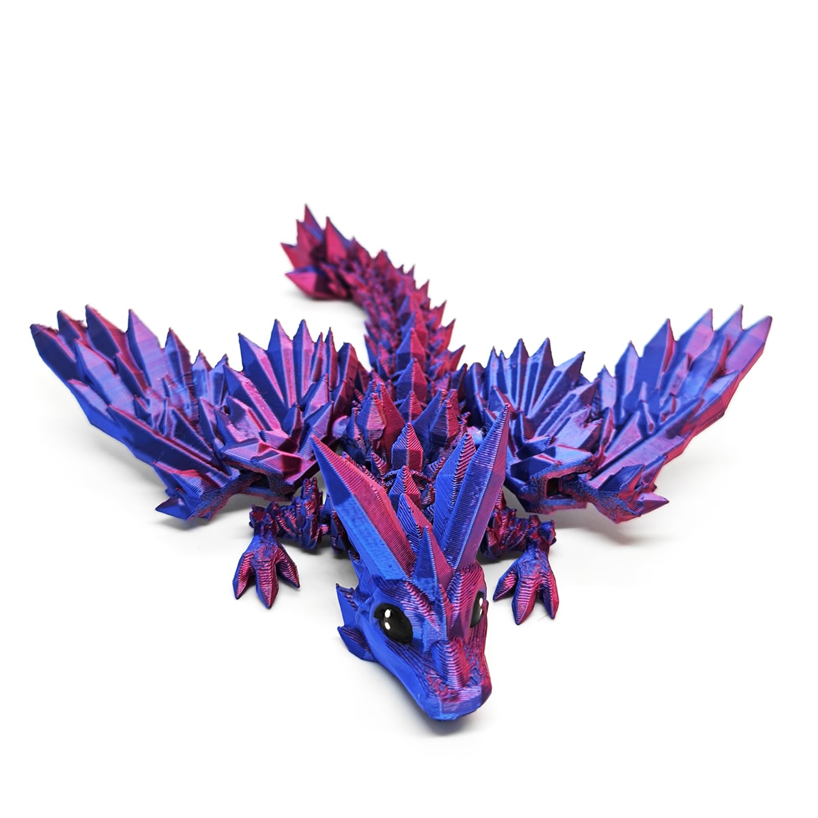 Photo 1 of 3D Printed Dragon Baby 3D Printed Dragon, 3D Printed Dragon Toys with Wings Tiny Crystal Dragon Fidget Adorable Articulated Cute Articulating Flying Dragon Laser Purple