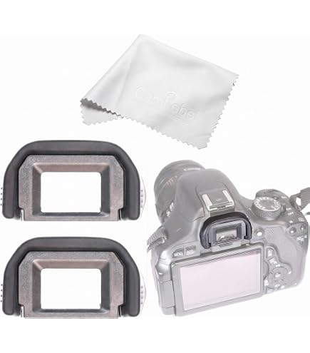 2 Conchiglie Oculari In Silicone Per Canon EOS – Compatibili Con Rebel, SL, 4000D, 77D, E Molti Modelli, Con Protezione In Silicone Morbido