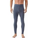 Thermal Underwear Men's Base Layer Pants, Cotton Blend Long Johns, Fleece Lined Leggings, Mid Rise Cold Weather Bottoms