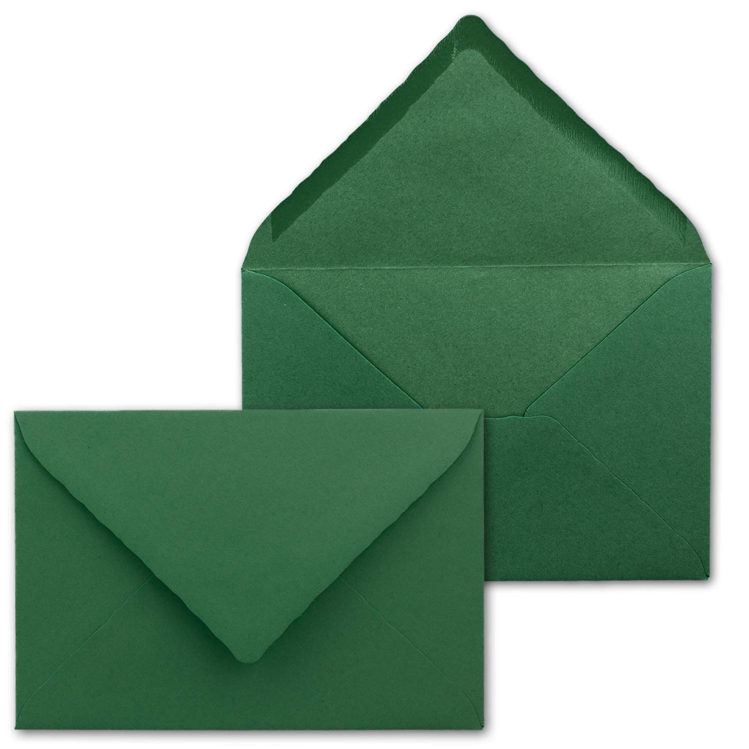 DIN C5 scalloped edge envelopes, overall package 50 Umschläge 23-Dunkelgrün
