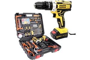 WEDTSERHA® Cordless Drill Tool Kit Set, 12V Power Drill Impact Driver With Home Tool Kit, Professional Household Basic Hand Toolkit with Toolbox, Ideal Tool Box For Men DIY,Repair