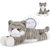 SuzziPals Heatable & Coolable Grey Cats Stuffed Animals, Microwave Heating Pad Animal for Discomfort, Grey Cats Plush for Companion, Cat Plushies Lavender Stuffed Animal, Stuffed Cat Toys Gift