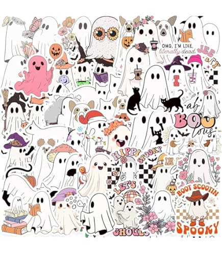500 Halloween Themed Sticker Roll, Cute Round Self-Adhesive