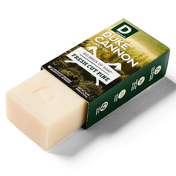 DUKE CANNON SUPPLY CO. – GREAT AMERICAN FRONTIER MEN’S BIG BRICK OF SOAP, FRESH CUT PINE (10 OZ) SUPERIOR GRADE SOAP BAR WITH UNIQUE, OUTDOOR, MASCULINE SCENTS – FRESH CUT PINE, MODERN INVIGORATING