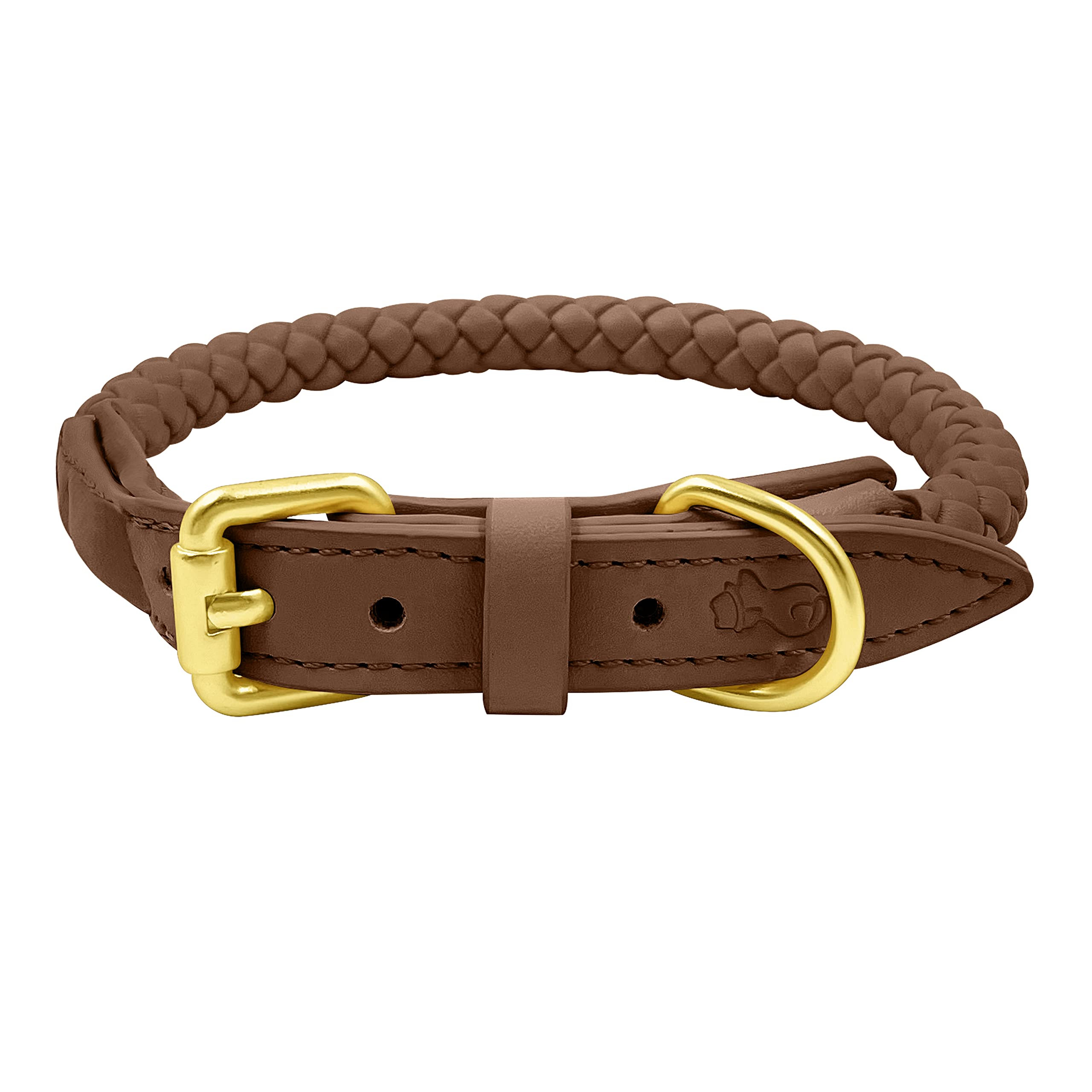 The Smug Dog Bailey Pet Adjustable Faux Leather Collar for Dogs – Durable & Stylish Dog Collar Medium - Solid Pattern (Chocolate) Brown Dog Collar with Metal Buckle