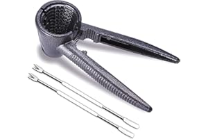 Hiware Pecan Nut Cracker and 2 Picks, Walnut Plier Opener Tool with Non-slip Handle