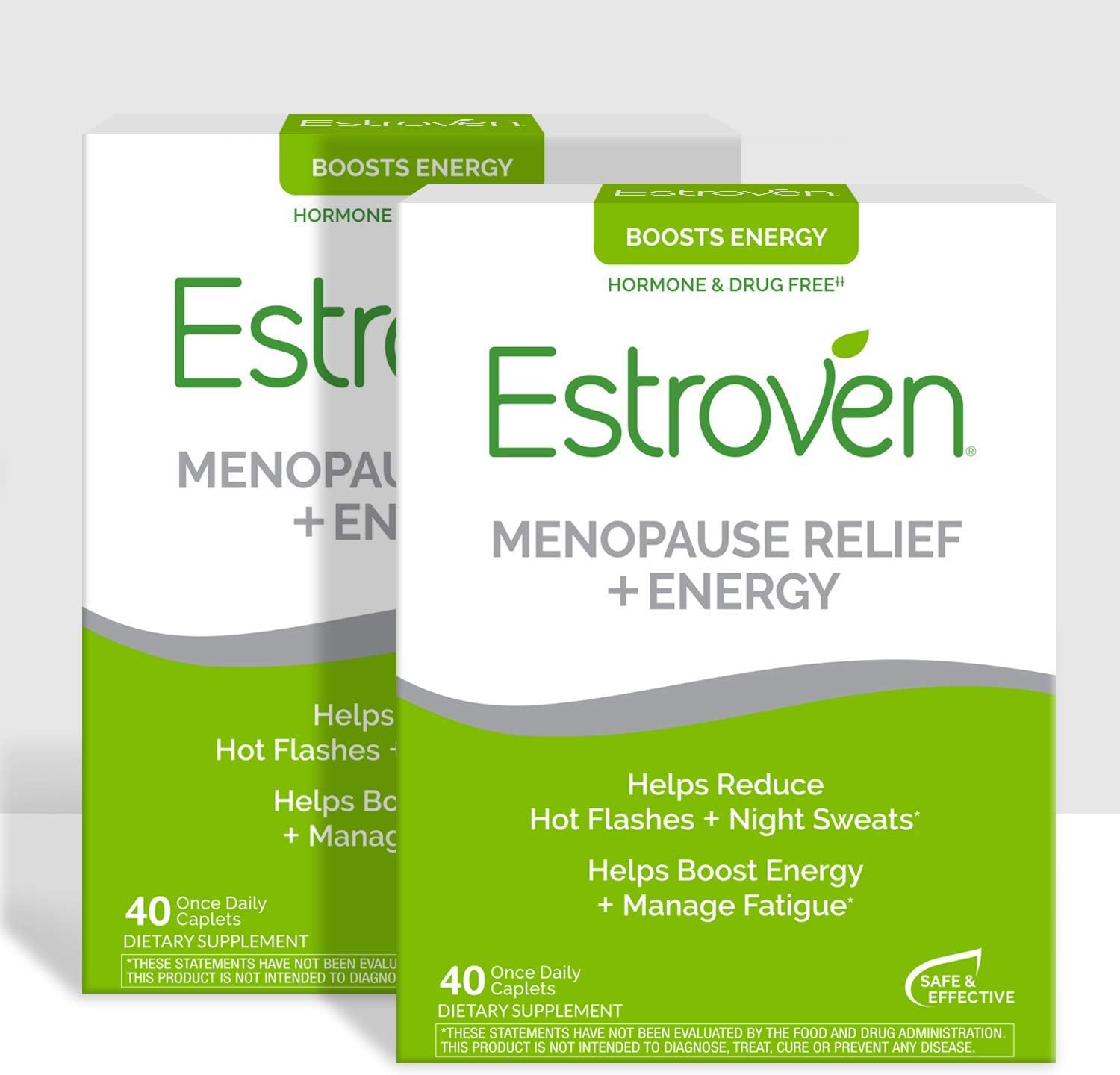 Estroven Energy Multi Symptom Menopause Relief, 40Count Boxes (Pack