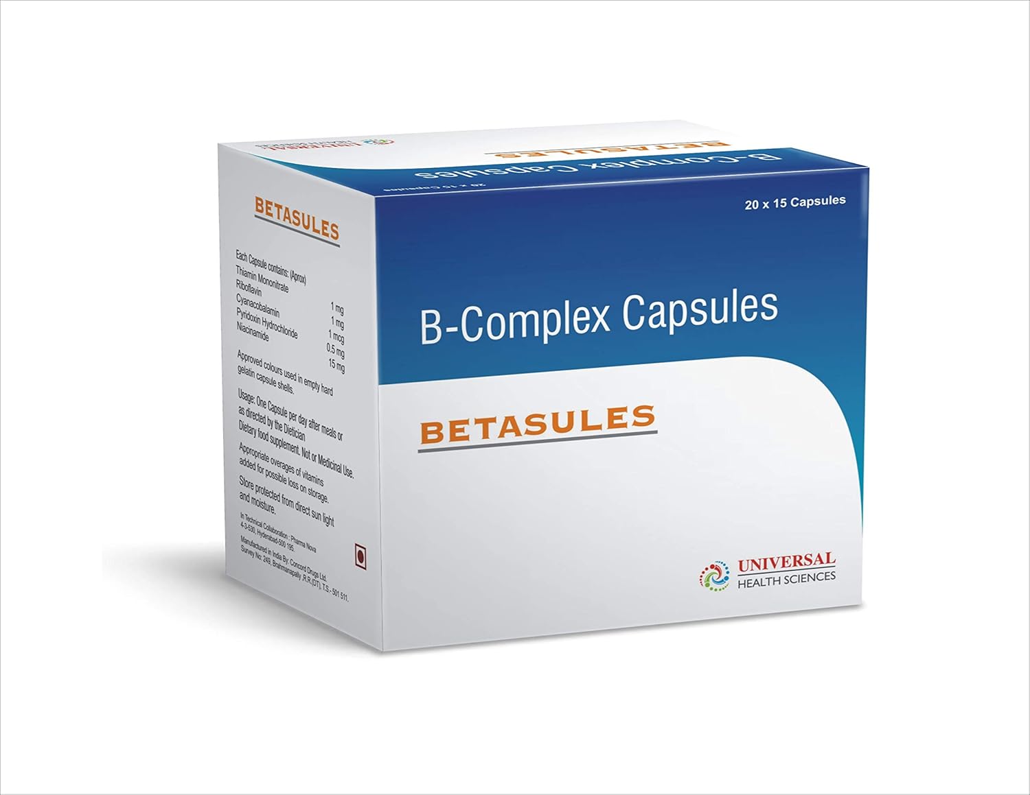 Universal Health Sciences Betasules B Complex Capsules with Vitamin (B1