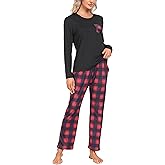 MoFiz Women's Pajama sets Long Sleeve Sleepwear Soft Christmas Pajamas 2 Piece Loungewear Warm Pjs Sets for Winter Holiday