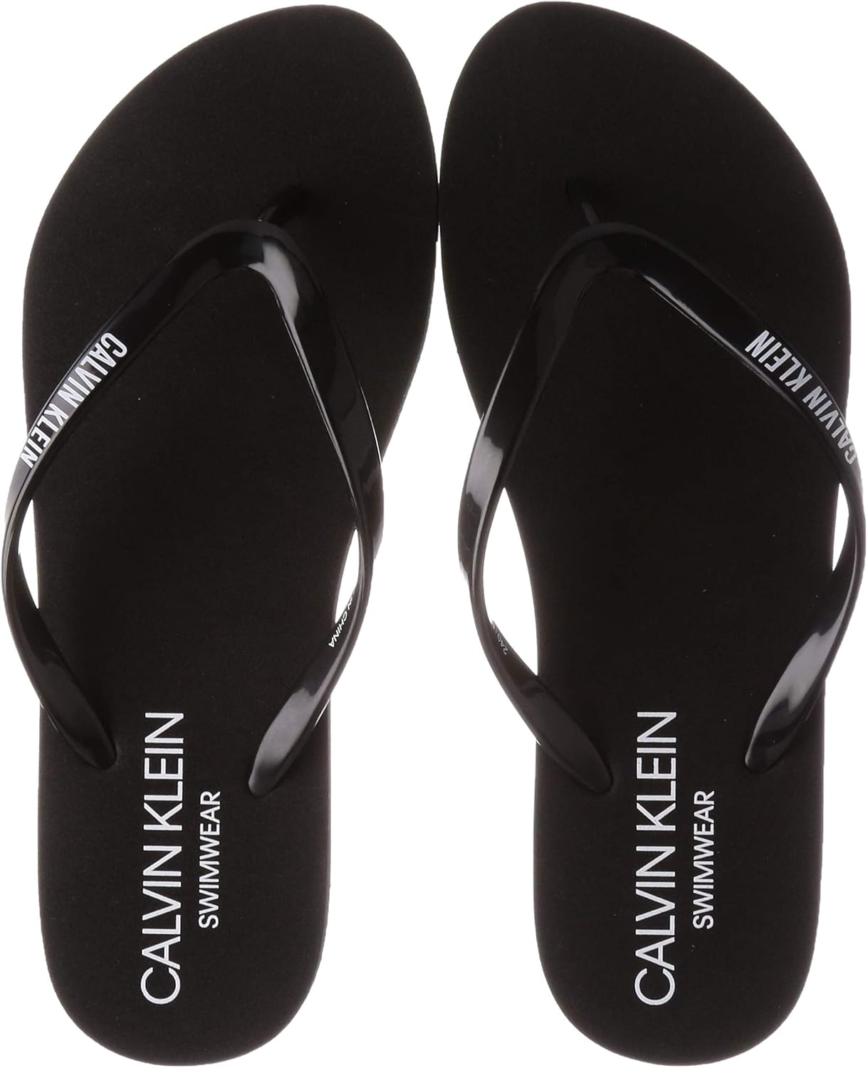 Calvin klein flip flops womens black Clearance
