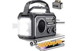 BAYTWA 59200mWh Emergency Radio - 16000mAh Portable Solar Hand Crank NOAA/AM/FM Weather Radio with Battery Powered & USB Charger,SOS Alarm,Flashlight, Reading Lamp for Outdoor Camping,Storm,Survival Kits