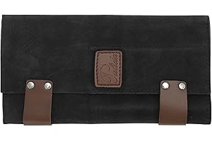 VOCOSTE Roll Up Scissors Bag, Durable & Foldable Salons Tool Pouch with Multi-Pockets, Hair Scissor Shears Cases for Hair Stylists, Black