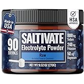 Raw Unflavored Electrolytes | HSA FSA | High Sodium, Potassium, Magnesium | No Sugar, Stevia, Citric Acid or Maltodextrin | Bulk Raw Electrolyte Powder| Made in USA | Makes 90 Servings of 32 Fl Oz