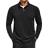 COOFANDY Mens Fleece Quarter Zip Pullover Long Sleeve Mock Turtleneck Sweatshirts Thermal Workout Golf Polo Shirt