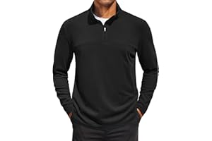 COOFANDY Mens Fleece Quarter Zip Pullover Long Sleeve Mock Turtleneck Sweatshirts Thermal Workout Golf Polo Shirt