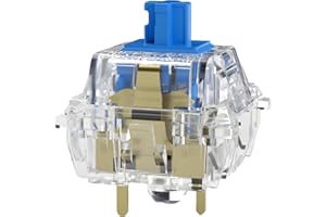 FEJWLVS Zhouwang 70Pcs Crystal Blue Switches, 2Pcs Kailh Box Switches, Dustproof and Waterproof, Strong Tactile Feedback with Crisp Click Sound, Suitable for MX Gaming Mechanical Keyboards (72Pcs)