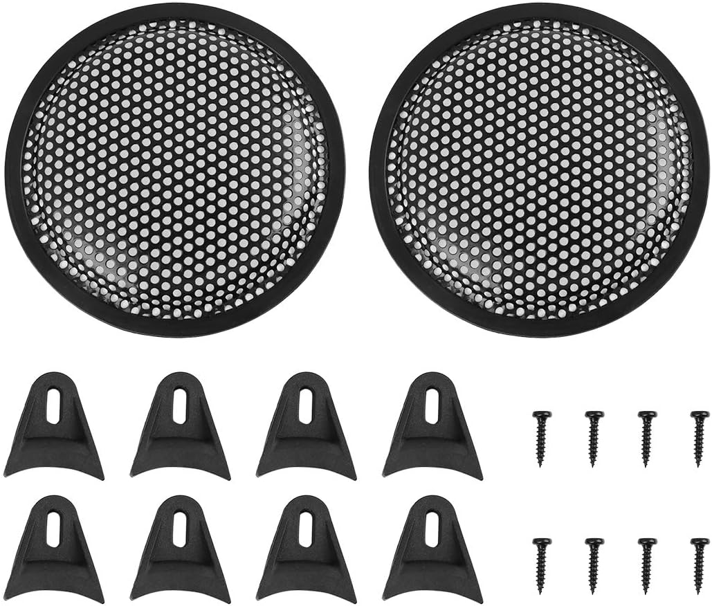 X AUTOHAUX 2pcs 6" Mesh Protector Car Speaker Cover Woofer Subwoofer Grill, Black