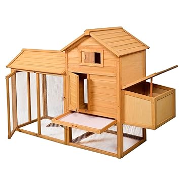 Tangkula Deluxe 2032 Cm En Bois Poulailler Volaille Cage Clapier