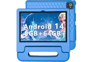 ITDULCET Kids Tablet, 10 inch Android 14 Tablet for Kids, 8GB RAM 64GB ROM Octa-Core Fast-Charging Battery Toddler Tablet with Shockproof Case, Bluetooth, WiFi, Parental Control, Dual Camera, GPS