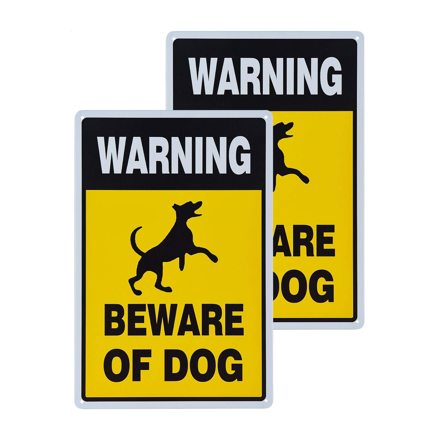 不适用 2 Pack Beware of Dog Sign, 128 inch, UV Printed, Easy to Mount Weather Resistant Long Lasting Ink