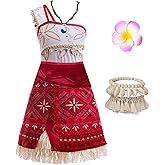 Hewtwerck Princess Costume for Girls Adventure Outfit Ocean Birthday Party Dress Up with Necklace & Anklet Accesories
