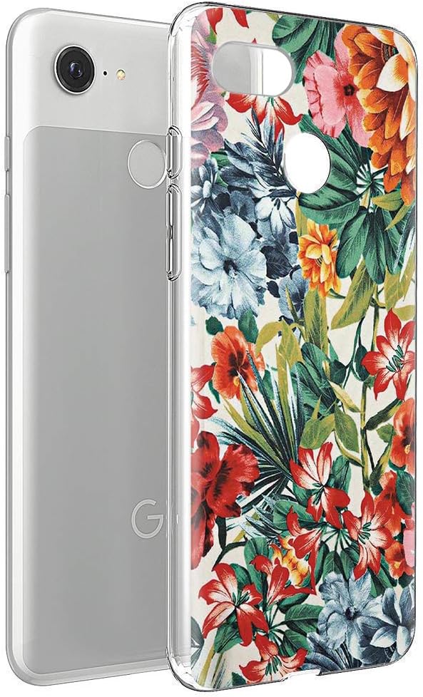 ZhuoFan Google Pixel 3A Case, Phone Case Transparent Clear with Pattern Ultra Slim Shockproof Soft Gel TPU Silicone Back Cover Bumper Skin Cases for Google Pixel 3A Smartphone, Colorful flowers