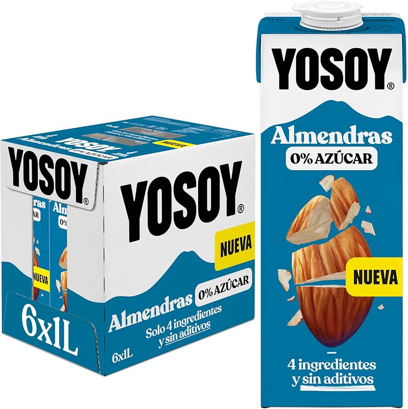 Bebida Vegetal de Almendras Sin Azúcar, pack de 6 x 1L