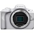 Canon EOS R50 Mirrorless Vlogging Camera (Body Only/White), RF Mount, 24.2 MP, 4K Video, DIGIC X Image Processor, Subject Detection & Tracking, Compact, Smartphone Connection, Content Creator