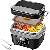 oofkit Electric Lunch Box For Adults(Men),Heated Lunch Box, Battery Powered Rechargeable,Self Heating Cordless,Portable Food Warmer For meals on the go(Black 1.35L)