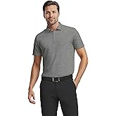 PGA Tour Men’s Airflux Jaspe Cotton Short Sleeve Golf Performance Polo Shirt for Men, Moisture-Wicking
