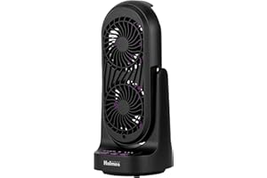 Holmes DuoBreeze Dual Purple Blade 13” Desk Fan – Clean Breeze Technology, Adjustable Tilt Head, 3 Speeds, Space-Saving Design, Easy to Clean, 8-Hour Timer – Ideal for Home or Office Use
