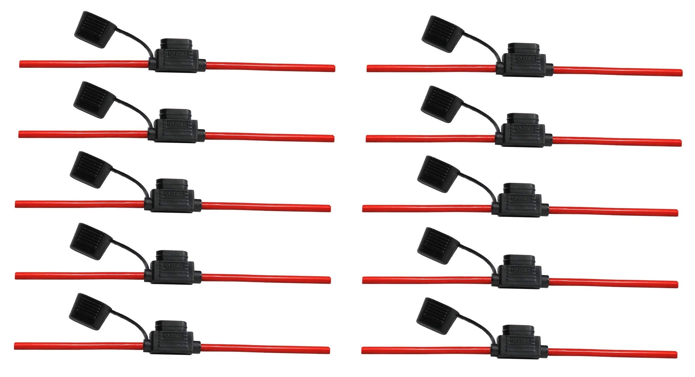 Pack of 10 Offgridtec standard blade fuse holder for car blade fuses, 4 mm²