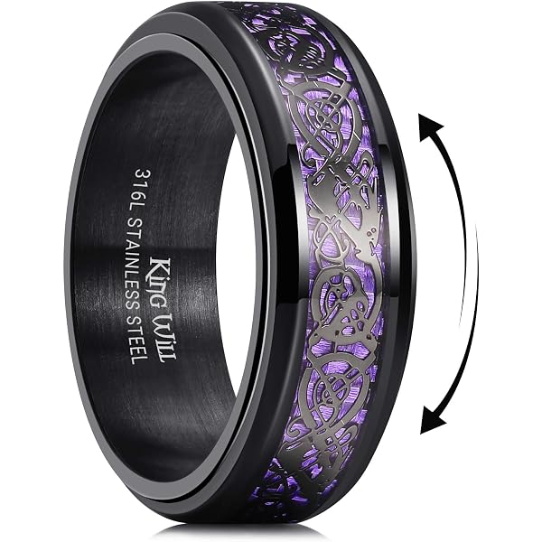 JAJAFOOK Men's Rotatable Titanium Steel Ring - Heart Curse Buddha Amulet Design, Size 6-11, Comfort Fit - View #11