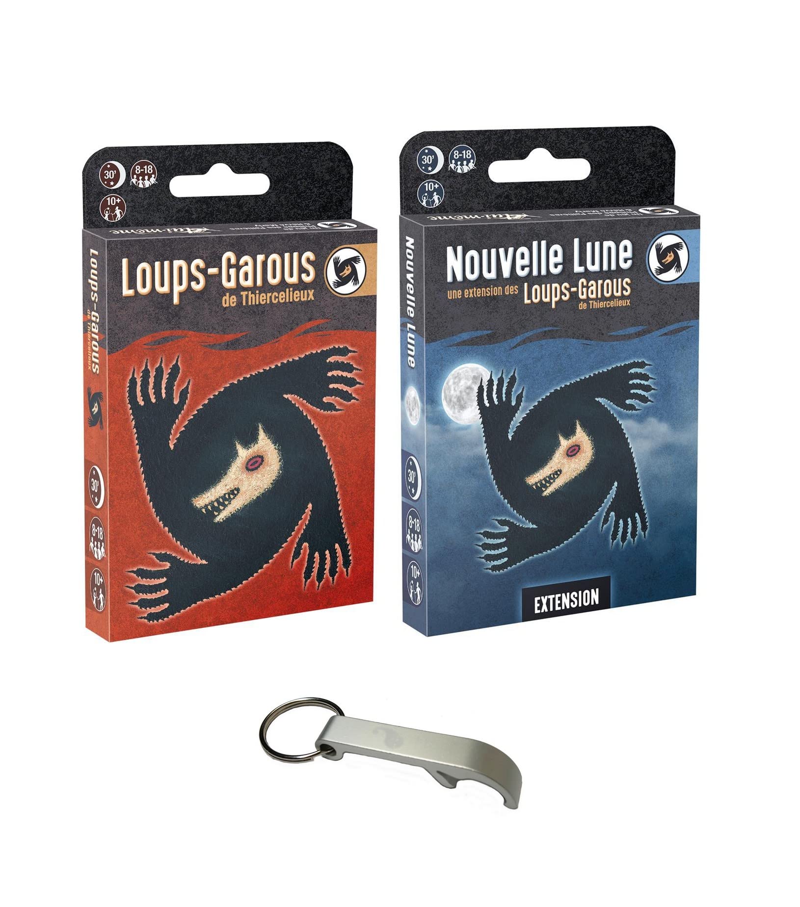 Thiercelieux Werewolves Set + New Moon Extension + 1 Blumie Bottle Opener (Base Game + New Moon)