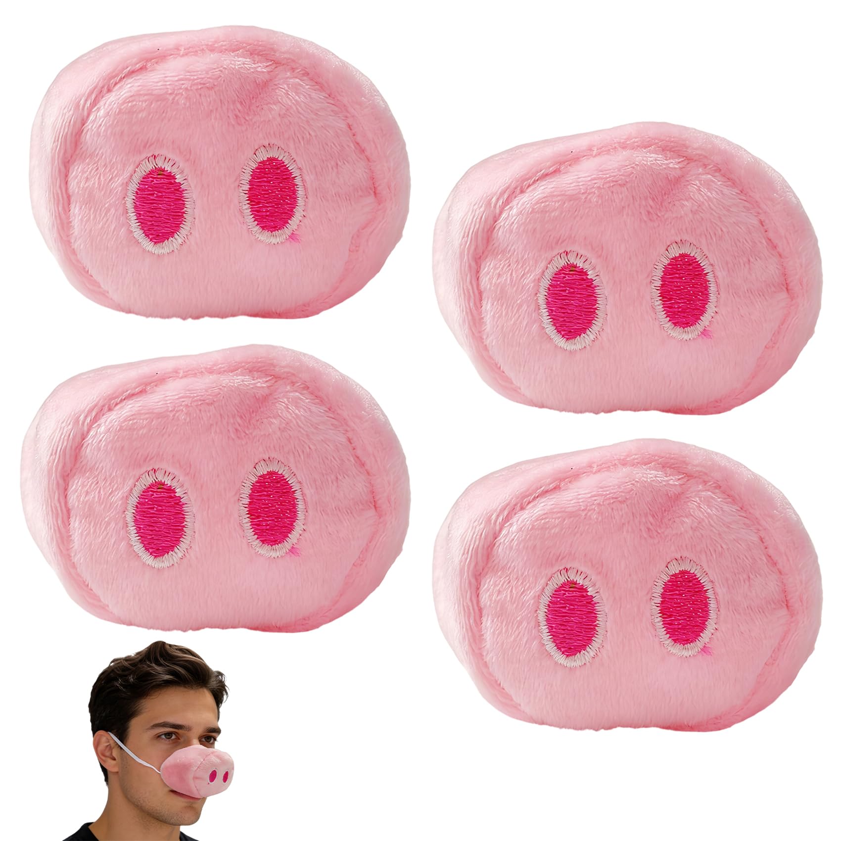 DVDVBOOM 4-Pack Pig Nose Game, Adult Party Games, Piggy Funny Games for Adults Nose Makeup for Friends & Family