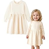 Simplee kids Toddler Dress Baby Girl Fall Dress Ribbed Knit Sweater Dress for 6M-5T