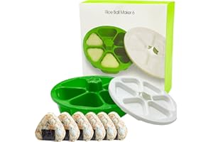 6 in 1 Onigiri Mold Triangle Sushi Mold Multifunctional Rice Ball Mold for Making and Storing Sushi - Once Quickly Make 6pcs 
