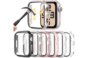 DNNBAO 6 Pack Case for Apple Watch Series 3/2/1 38mm with Tempered Glass Screen Protector, Ultra-Thin Scratch Resistant Full Protective Bumper Cover for iWatch 38mm