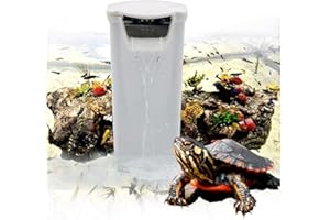 JACKSUPER Aquarium Waterfall Filter Reptiles Turtle Filter for small tank 1-15 gallon, Low Level Water Clean Pump Internal Bio Media Water Filtration System for Fish Amphibian Cichlids Frog (Waterfall Filter)