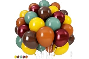 ISNDARE Fall Color Balloons, Burnt Orange Terracotta Mustard Yellow Burgundy Sage Green Coffee Brown Autumn Balloon for Thanksgiving Harvest Fall Baby Shower Festival Woodland Safari Birthday Party Decoration