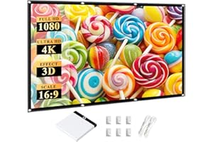 HOIN Outdoor Portable Projector Screen 120 Inch: 16:9 4K HD Foldable and Anti-Crease Projection Screen Support Double Sided Projection for Home Theater
