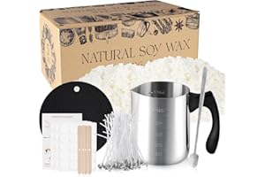 WFMOLCAND Candle Making Kits for Adults,Beginner,Kids, Soy Wax, Making Supplies Include 5 LB Soy Wax Flakes, 100 Candle Wick, Centering Devices, Melting Pot