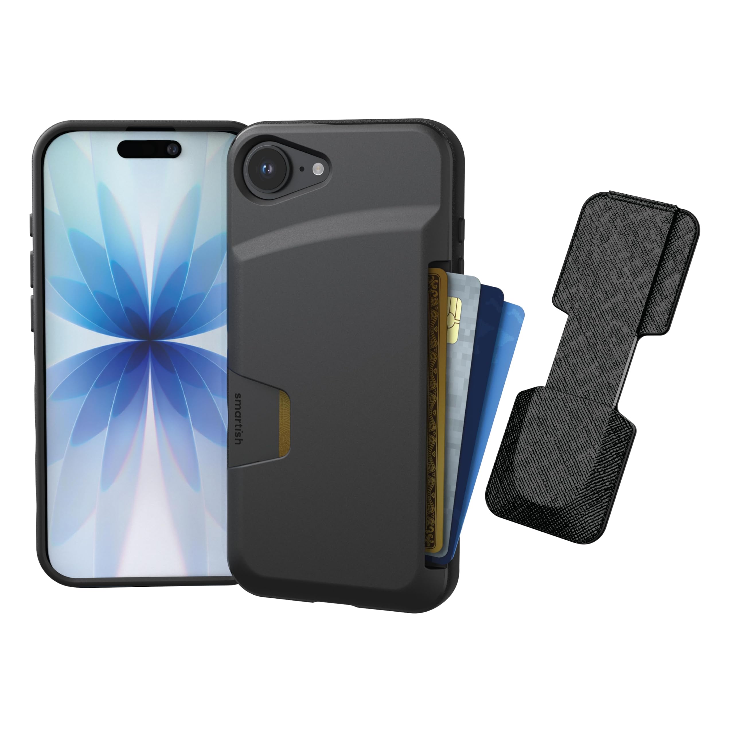 Smartish® iPhone 17e/16e Wallet Case - Wallet Slayer Vol. 1 [Slim + Protective] Credit Card Holder - Drop Tested Hidden Credit Card Slot Cover for Apple iPhone 17e/16e - Black Tie Affair Image